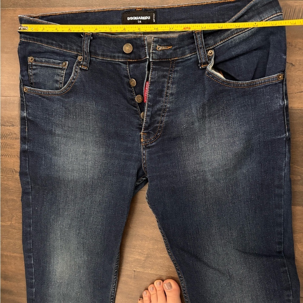 DSQUARED2 Dark Blue Slim Men's Denim Slight Distressing Sz 34 - Picture 5 of 11